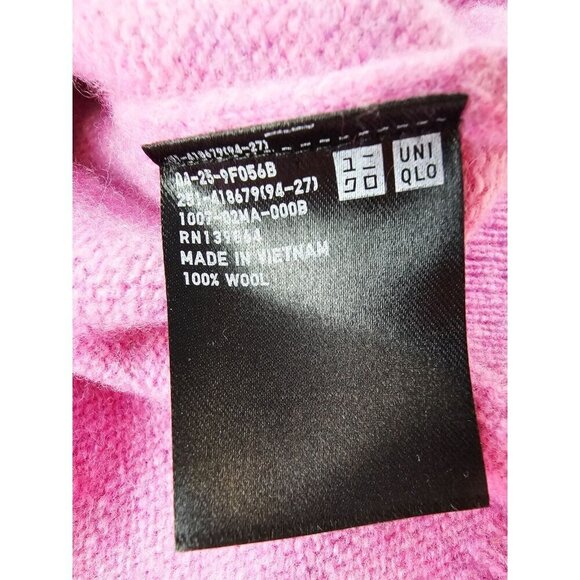 Uniqlo Size Small Womens Pink Wool Long Sleeve Crew Neck Pullover Sweater - Picture 6 of 9
